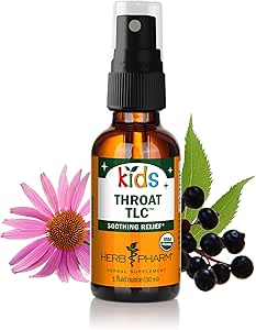 Herb Pharm Kids Certified-Organic Alcohol-Free Throat TLC Herbal Spray, 1 onza