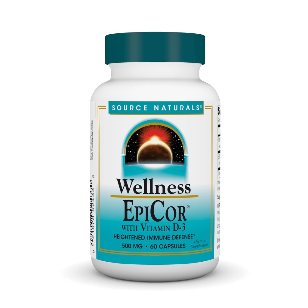 Fuente Natural Wellness EpiCor con vitamina D-3 para la Defensa de Inmuno Aligerado* - 60 cápsulas