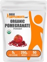 BulkSupplements.com Polvo de granada orgánica - Suplemento de granada para soporte de inmuno, Suplemento de hierbas - Sin gluten, 5g por ser, 250g (8.8 oz) (Pack of 1)