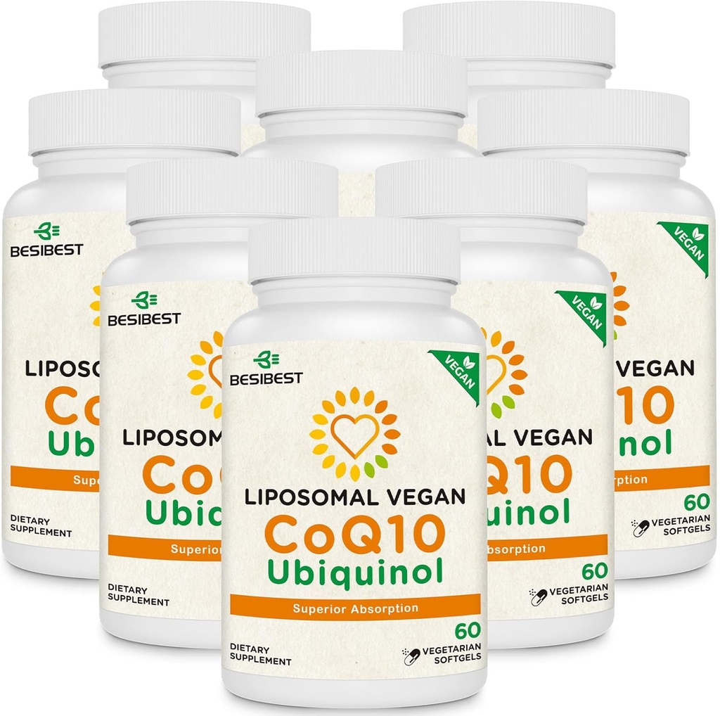 1000mg Liposomal CoQ10 Ubiquinol, 480 Vegan Softgels, High Absorption Ubiquinol CoQ10 Suplemento, Active Antioxidant Form of Coenzyme Q10 for Heart Function & Energy Production