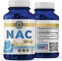 Cápsulas NAC – 600mg N-Acetyl L-Cysteine ← Vegan, Non-GMO tóxico apoya la producción antioxidante, la salud del hígado " función inmune TEN 120 Cápsulas
