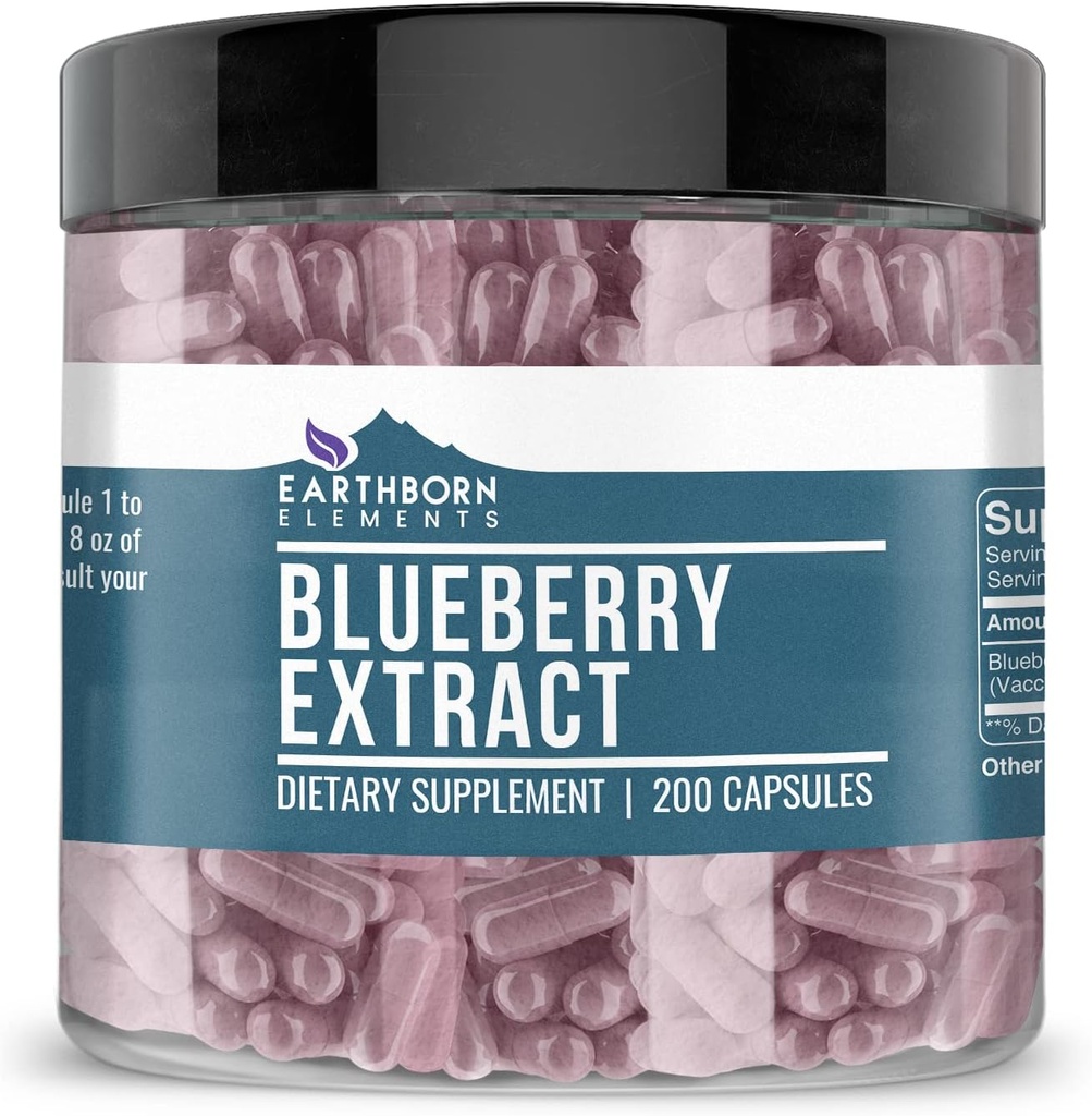 Elementos tercos Blueberry 10:1 Extract Capsules, Puro ' Undiluted, No Additives