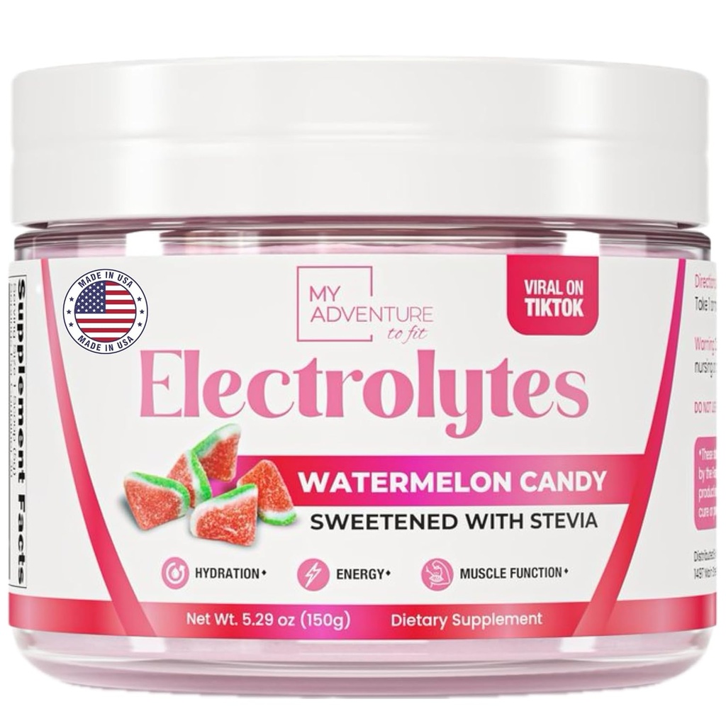 Zero Sugar - Watermelon Candy Electrolytes Polvo - Refreshing Hydration - Caffeine Free Energy with All Natural Ingredients - Vegan, Keto y Paleo - Sugar Free Electrolytes Drink Mix - 30 Servings
