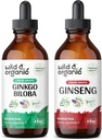 Wild &amp; Organic Ginkgo Biloba Tincture 4 fl oz &amp; Ginseng Tincture 4 fl oz