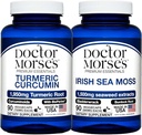 Curcumin Turmeric de Doctor Morse 1950mg " Irish Sea Moss 1500mg Bundle - Joint Support, Immune Boost, and General Health with BioPerine and Bladderwrack FDA-Registered, NSF-Certified 90 Capsules