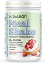 Fit " Lean Meal Shake, Fat Burning Meal Replacement, Protein, Fiber, Probiotics, Strawberry Shortcake, 0.8 lbs (365 g),10 Servings Por Container