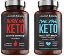Vitamin Bounty Tune Tu Keto y Quema en Keto Bundle - Keto Multivitamin, Calorie Burning for Women and Men, Premium Raspberry Ketones, Energy Support - Bundle 60 Capsule Cada