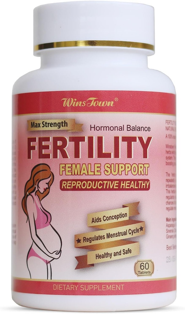 Fertility Tablets for Women, Female Prenatal Vitamin Supplements, Support Ovulation & Conception, 60 Tablets