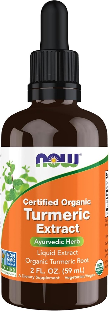AHORA Suplementos de alimentos, Extracto Turmérico Orgánico Certificado, Herb Ayurvedic, Extracto Líquido, Rota Turmérica Orgánica 2 onzas de fluido