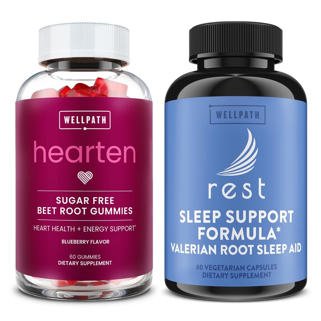WellPath Beet Root Gummies (Sugar Gratis) 1500 mg – Blueberry Flavor for Blood Pressure Support and Rest Valerian Root Sleep Aid for Adults with Melatonin &amp; L-Theanine - Natural Sleep Support, 60 Ct