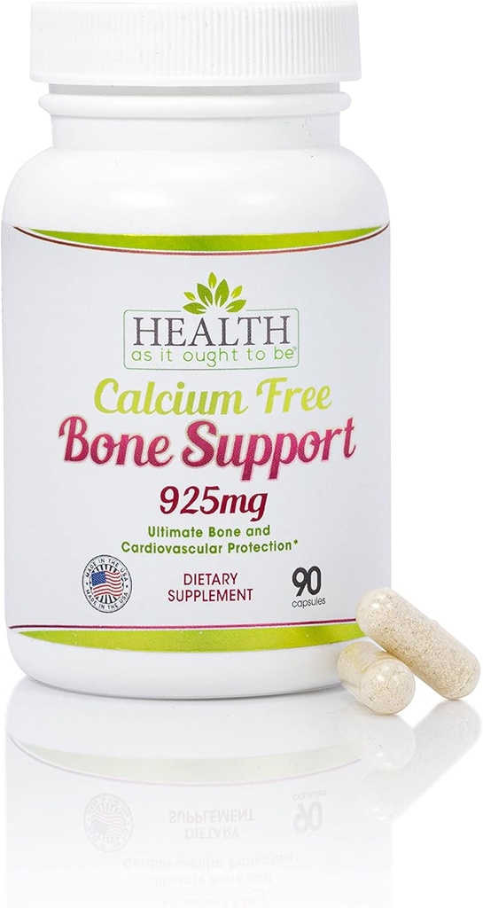 Health As It Ought To Be Calcium Free Bone Support Supplement | Ultimate Bone and Cardiovascular Protection | 90 Capsules