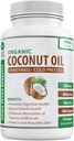 Ecologic Coconut Oil Capsules 2000mg - 100% Extra Virgin, Cold Presionado para la piel sana, crecimiento extra del cabello, cuidado de uñas, botadura cerebral - 120 Softgels - Píldoras no refinadas Pura " No GMO - Rico en MCT