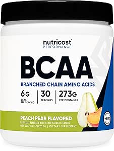 Nutricost BCAA Powder 2:1:1 (Peach Pear, 30 Servings) - Aminoácidos de cadena ramificados