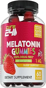 Niños Melatonin Gummy, eficaz 1MG Sleep Gummies Suplemento para niños 3+, libre de drogas, sabor a fresa natural afrutada, hecho en EE.UU.