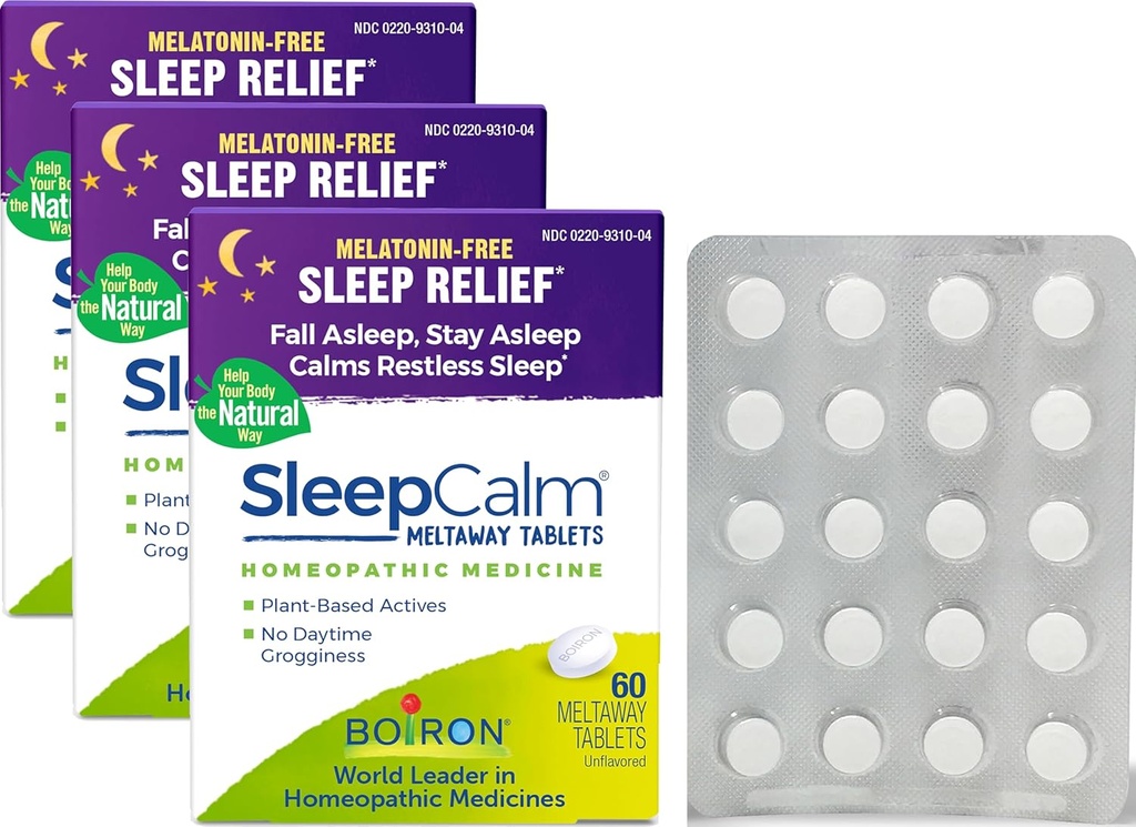 Boiron SleepCalm Sleep Aid for Deep, Relaxing, Restful Nighttime Sleep - Melatonin-Free and Non Habit-Forming - Dissolvable Tablets - 180 Count