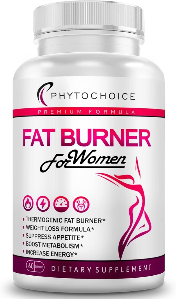 Fat Burner for Women with Raspberry Ketones, Green Tea & African Mango – Las mejores píldoras dietéticas que trabajan rápido para las mujeres, All-Natural Weight Loss Suplementos Apoya Metabolismo & Belly Fat Burn, 60 cápsulas