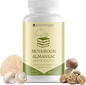 Mushroom Almaneac Nootropics Brain Support Suplemento, Boost Energy, Focus, Immune Support - con Lions Mane, Cordyceps, Turquía Tail, Shiitake Mushrooms - 60 cápsulas