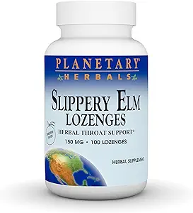 Planetaria Herbals Slippery Elm Tangerine Lozenges, Herbal Throat Support, 100 Lozenge
