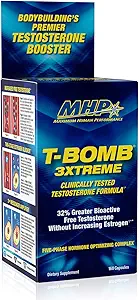 MHP T-Bomb 3xtreme Testado clínicamente, Booster de Testosterona para Hombres, Aumentar Libido, 168 Conde