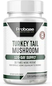 Probase Nutrition Premium Turquía Tail Mushroom Capsules Turquía Tail Suplemento con Real Mushroom Extracto Coriolus Versicolor 4 Month Supply 120 Capsules