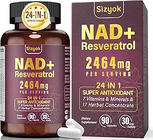 NAD Supplement, Liposomal NAD+ Suplemento con Resveratrol, NAD Resveratrol Supplement - Boost NAD+ for Aging Defense, Energy, Focus - Ultra Antioxidant Capsules,132