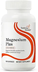 Buscando Magnesio de Salud Plus - Fórmula con Vitamina B6 - Magnesium Malate &amp; Glycinate Suplemento para apoyar la salud ósea, el sueño " sentimientos de calma - 100 cápsulas