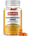 Magnesium Glycinate Gummies for Kids &amp; Adults - Magnesium Glycinate 300mg Chewable Supplement - Promotes Sleep, Muscle, Relaxation (60Count)