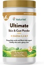 NaturVet Ultimate Skin and Coat Powder Plus Omega 3, 6 y 9 Suplemento para perros y gatos, Polvo, Hecho en los EE.UU. con ingredientes de origen mundial 14 onzas