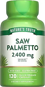 La verdad de la naturaleza Saw Palmetto Extract ← 2400mg Silencio 120 Capsules Silencioso No GMO &amp; Gluten Suplemento gratuito