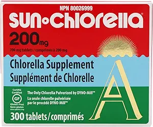 Tablas Nutricionales Sun Chlorella Eleuthero, 200 mg, 300 Conteo