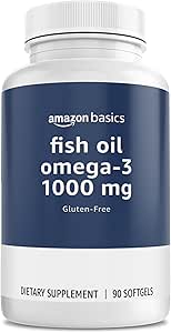 Basics - Omega 3 Fish Oil, 1000 mg, 90 Softgels (1 por porción), Gluten Free