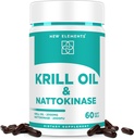 Nattokinase Suplemento 4000 FU Orgánica con Aceite de Krill Antártico Omega 3 Softgels 2000mg Silencio DHA TENIDO EPA ANTE Nattokinase Derivado de Natto Japonés TEN Cardiovascular &amp; Heart Health Support TEN 60 Softgels