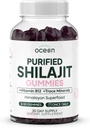 Organics Ocean Shilajit for Men and Women - Suplemento natural con vitamina B12, cromo y selenio para el envejecimiento, la energía, el apoyo hormonal y más - 60 chismes Shilajit