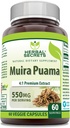 Herbal Secrets Muira Puama 4:1 Extracto Suplemento TEN 550 Mg ANTE 60 Veggie Capsules ← Non-GMO TEN Gluten Free TEN Made in USA