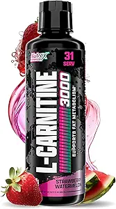 Nutrex Investigación Carnitina líquida 3000 Silencio (Strawberry Watermelon) Silencio Premium L Carnitine Liquid, Estimulante Gratis 31 Servimientos