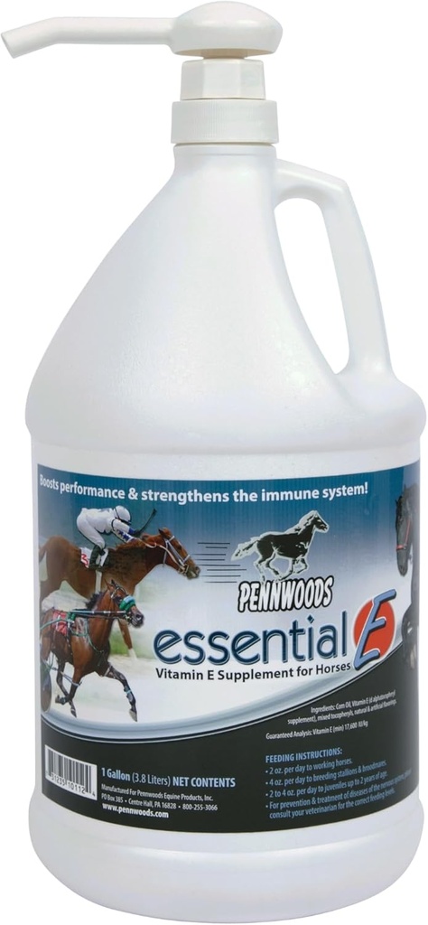 Pennwoods Essential E: Equine Vitamin E Supplement for Horse Health, Performance, Recovery & Nutrition - 1 Gallon