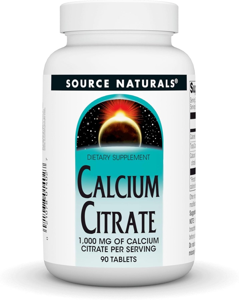 SOURCE NATURALS Calcium Citrate 1,000 mg de Calcium por Serving, 90 Cuenta