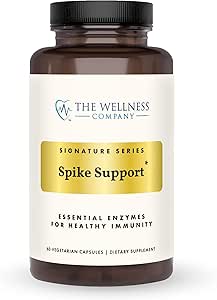 The Wellness Company Spike Support - Detox, Immune Health, Blood Flow, Anti-Clotting - Nattokinase, Dandelion Root, & Black Sativa | 60ct (1 Month Supply)