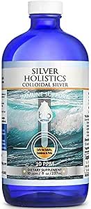 Colloidal Plata Líquida Silencio 8 oz Botella de vidrio por Silver Holistics