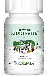 Niños Multivitamínicos Chewable – Vitaminas Infantiles &amp; Multivitamina con Vitamina C, A, E 3, D3, Calcio B12, B-1, Hierro, Zinc Suplemento dietético - para niños Bubble Gum 90 Tablas Chewable