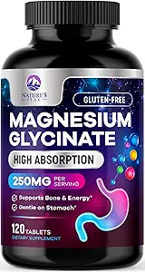 Magnesium Glycinate Chelated for Max Absorption - Supports Bone, Muscle, Nerves & Heart Health, Nature's Sleep and Stress Support, Best Magnesium Supplement Pills for Whole Body Support - 120 Tablets