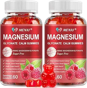 Magnesium Gummies 600mg per Serving-Magnesium Glycinate 400mg and Magnesium Malate 200mg,Sugar Free Magnesium Potassium Supplement for Calm Mood, Muscle, Bone & Energy Support,120 Raspberry Gummies