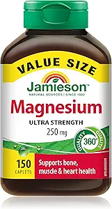 Jamieson Magnesium 250 mg, 150 caplets Value Size
