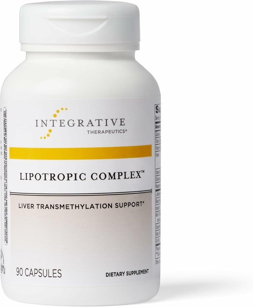 Complejo Lipotrópico de Terapéutica Integrativa - Suplemento de Soporte para Adultos* - Incluye Cardo de Leche &amp; Vitamina B6 y B12 - Libre de Gluten &amp; sin lácteos - 90 Conde (45 Servimientos)