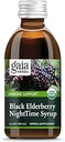 Gaia Herbs Black Elderberry, NightTime Syrup - Suplemento de Apoyo Inmunitario - Con Elderberries Negros Orgánicos, California Poppy &amp; Lemon Balm para el descanso &amp; Defensa Inmunitaria - 5.4 Fl Oz (32-Day Supply)