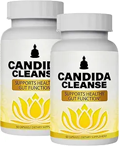 CandiFresh Candida Cleanse - Gut & Colon Support, Natural Herbal Formula, Include Oregano Leaf, Wormwood, Black Walnut, Caprylic Acid-1, 60 Capsules (2)