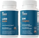 Dr. Tobias Lung Health &amp; DIM Complex soporta Lung Cleanse & Detox Fórmula, Estrogen Detox &amp; Balance Complex, for Men &amp; Women, Non-GMO