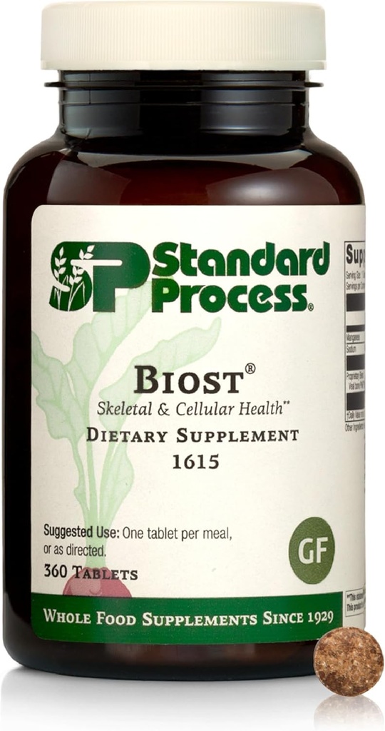 Standard Process Biost Skeletal & Cellular Health Dietary Supplement - Gluten-Free, Non-Dairy, Non-Soy, " Non-Grain - Aids Strong Teeth " Bones - 360 Tablets