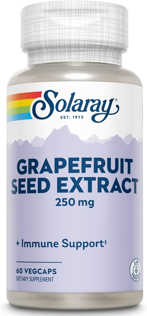SOLARAY Garantizado Potency Grapefruit Seed Extract, Veg Cap (Btl-Plastic) 250mg  durable 60ct