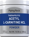 Piping Rock Acetyl L-Carnitine Powder Silencio 300g Silencio ALCAR HCL Suplemento Silencio No Gluten Free
